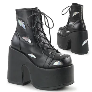 CAMEL-201  Black-Silver Hologram Vegan Leather