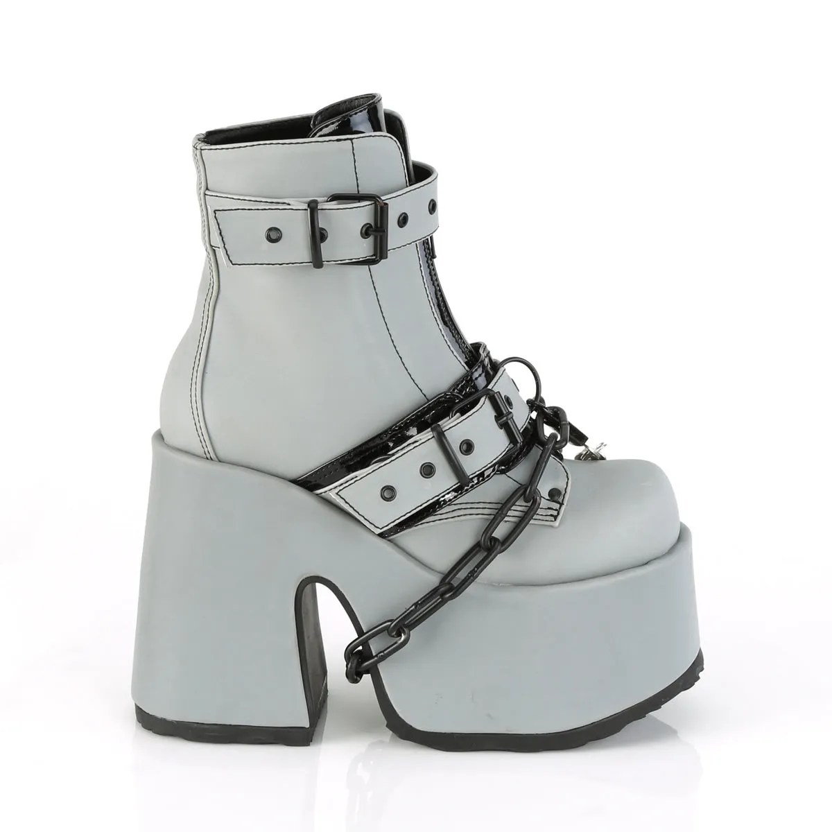 CAMEL-205  Grey Reflective Vegan Leather