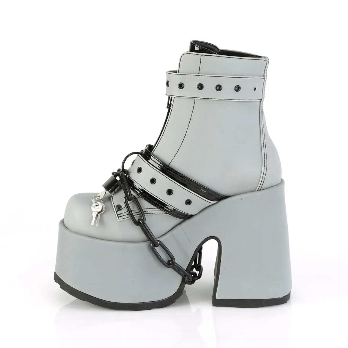 CAMEL-205  Grey Reflective Vegan Leather