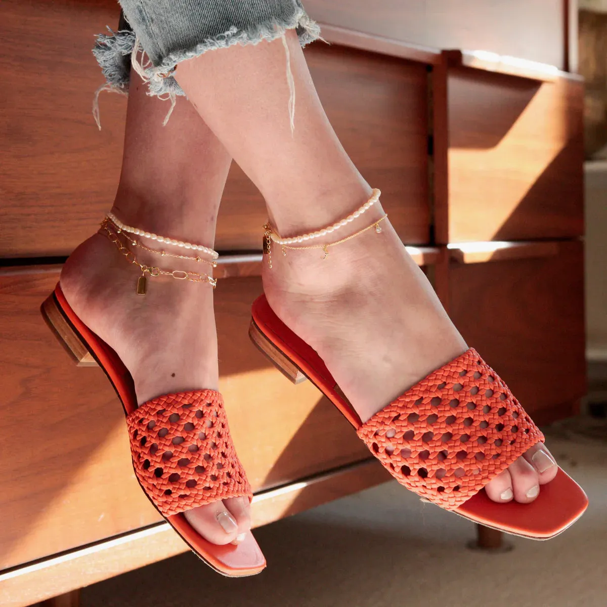 CAMILLE PEARL ANKLET- GOLD
