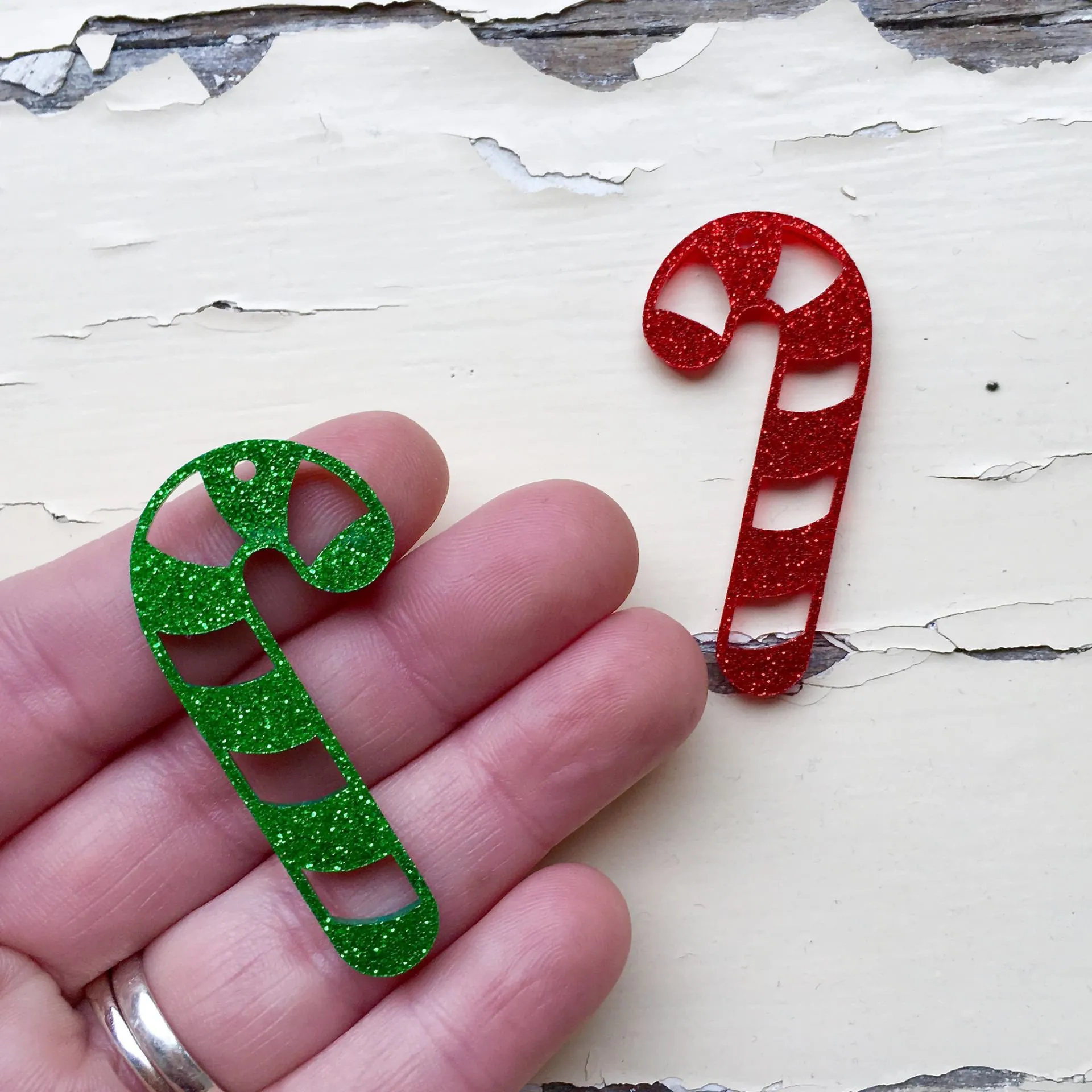 Candy Cane Charms - 4 PAIRS