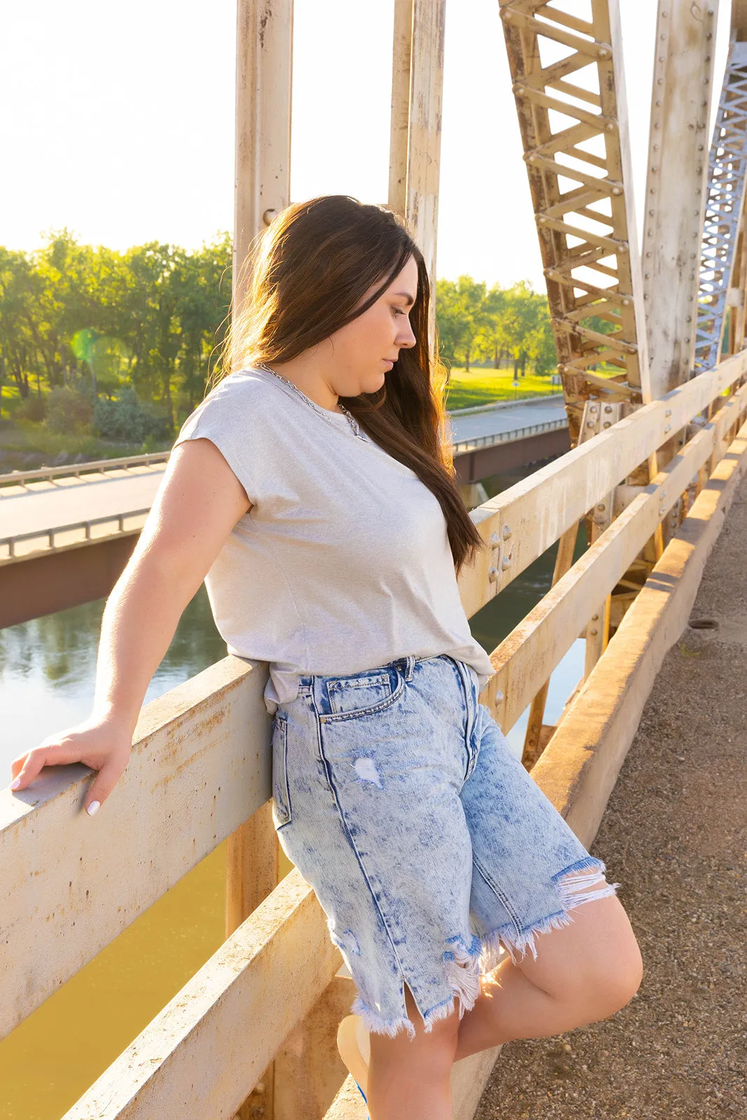 Carly Denim Bermuda Shorts