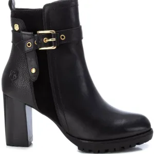 Carmela Black High Block Heel Boots