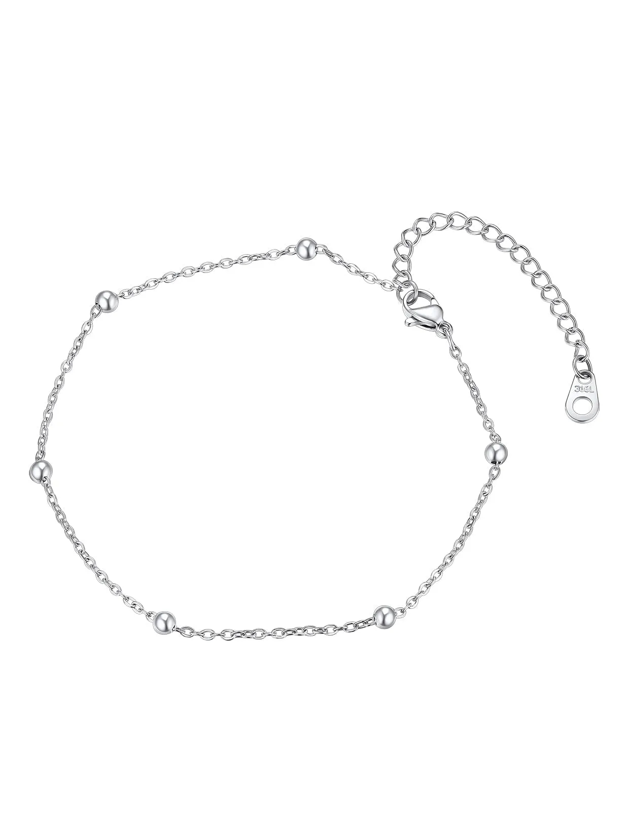 ChainsPro Stainless Steel Anklets for Women Waterproof Sparkle Ankle Bracelets for Women Summer Beach
