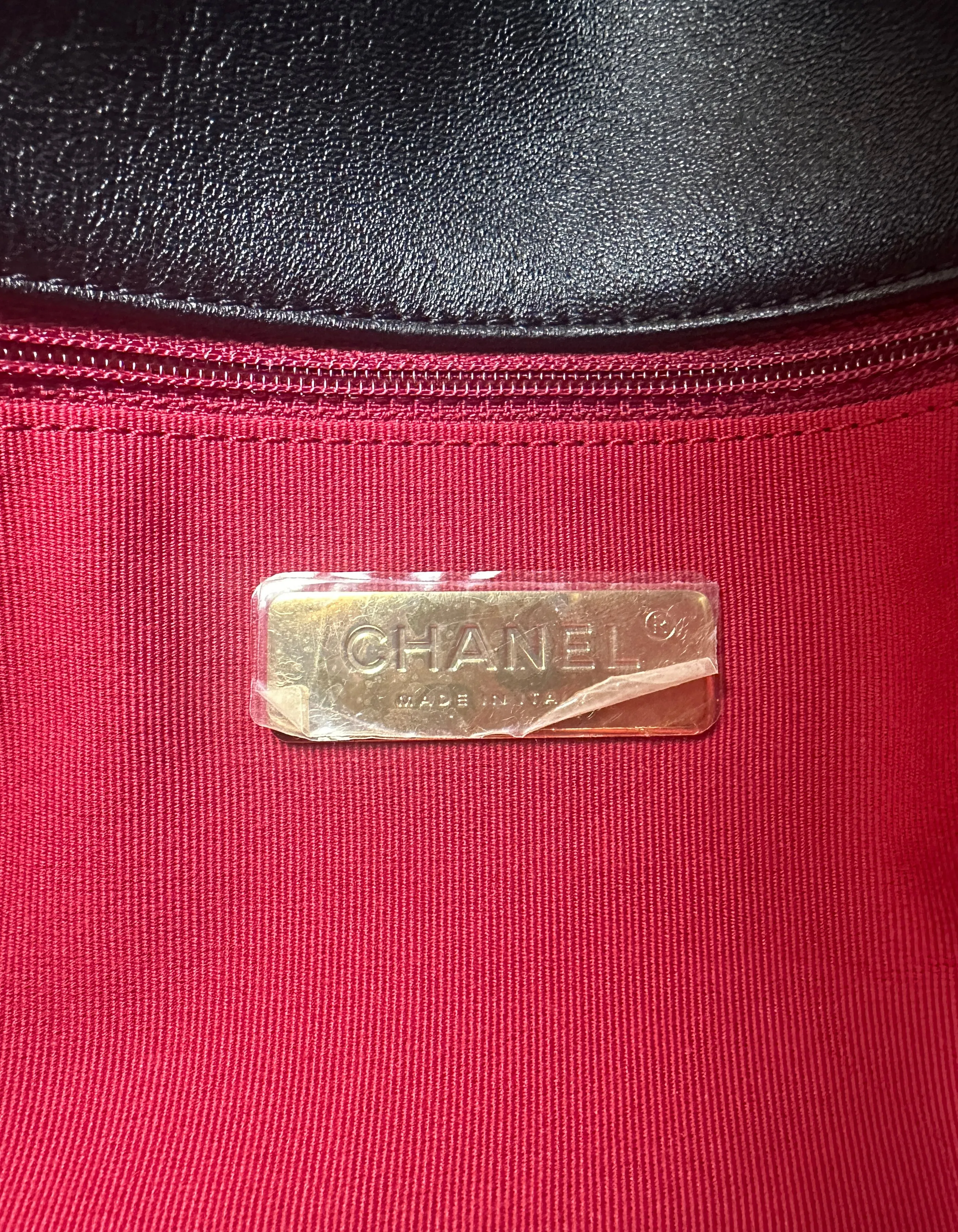Chanel Black Lambskin Leather Quilted Large 19 Bag