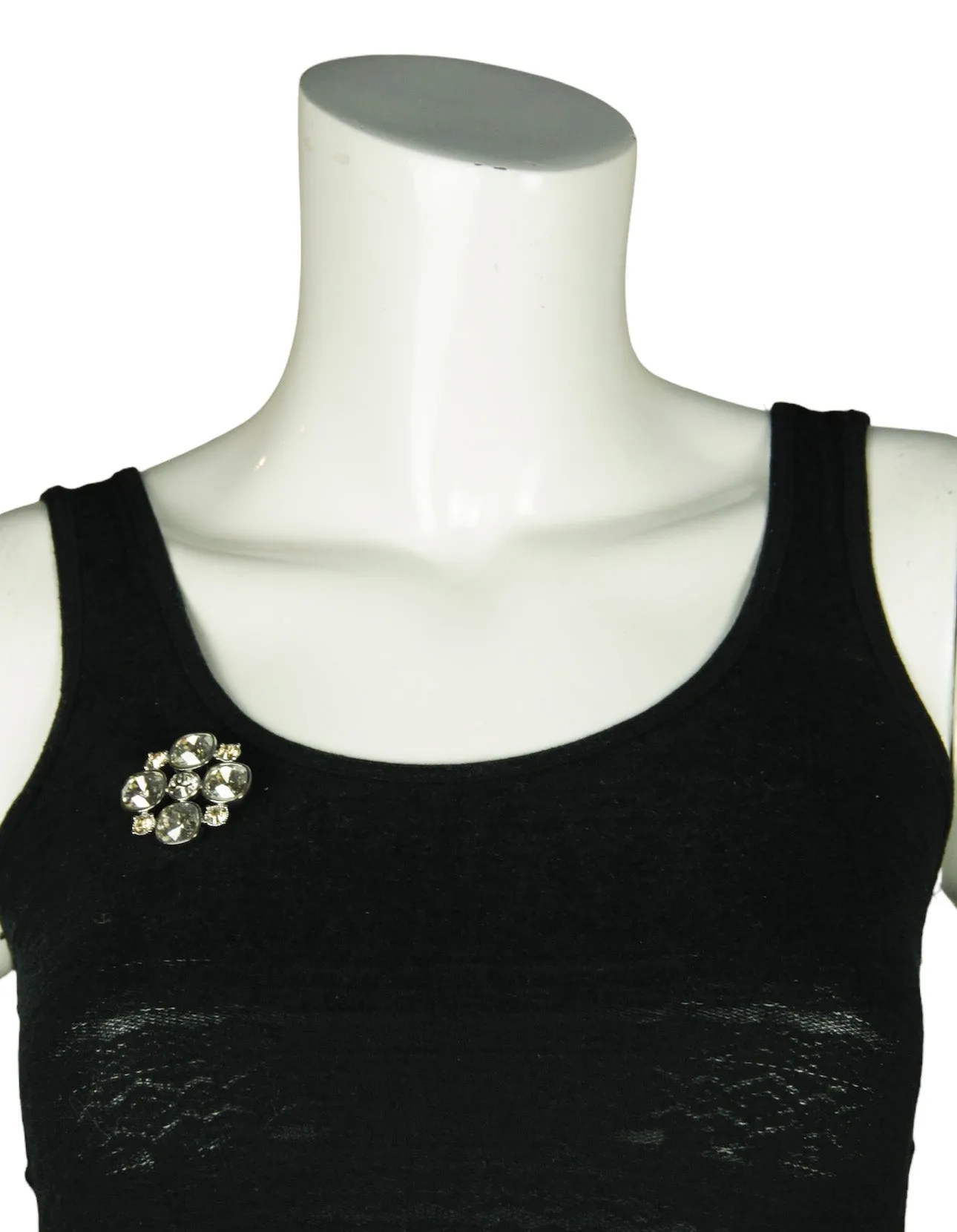 Chanel Strass Crystal Maltese CC Brooch