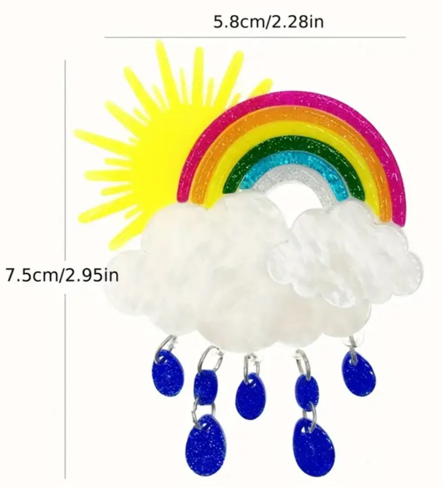 Charming Rainbow Acrylic Brooch