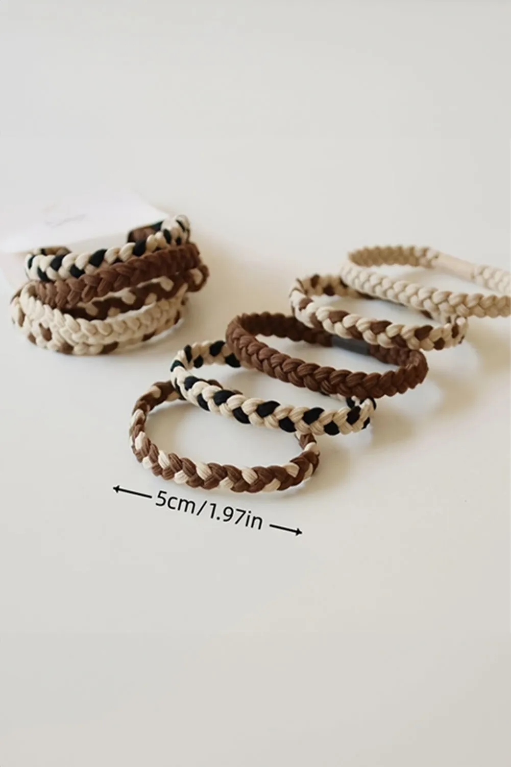 Chestnut 5Pcs Smile Face Decor Braided Hairband