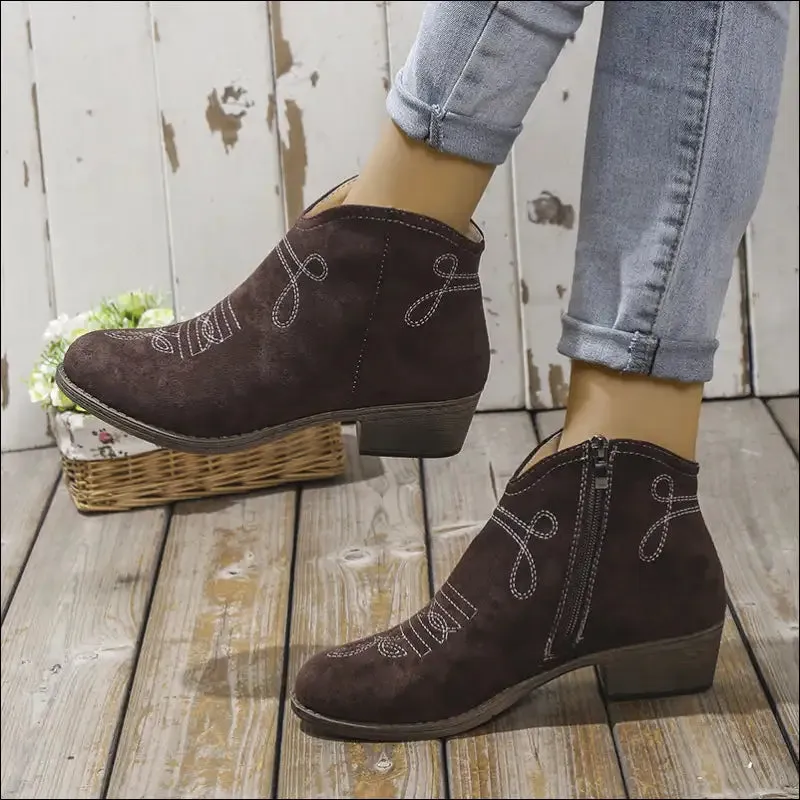 Chic Block Heel Ankle Boots for Trendy Women