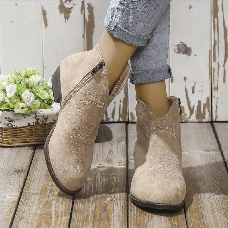 Chic Block Heel Ankle Boots for Trendy Women