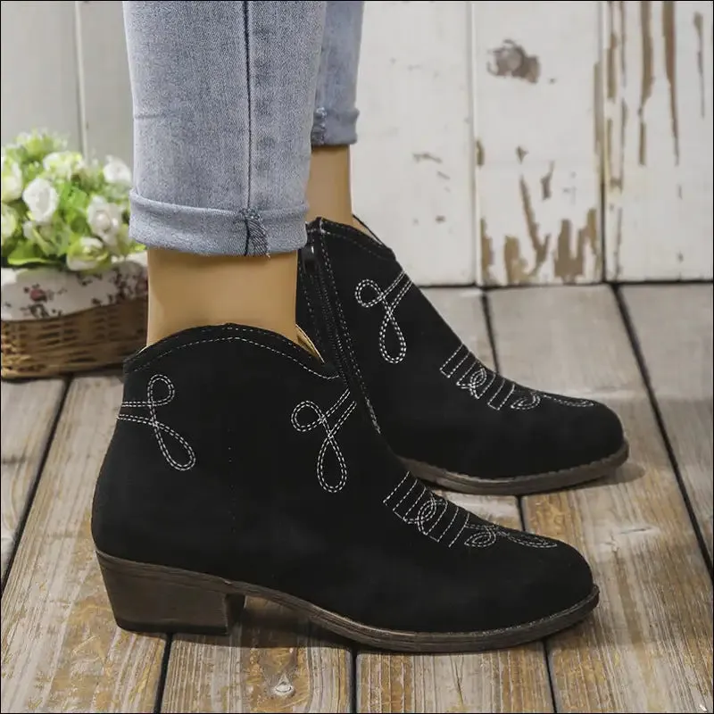 Chic Block Heel Ankle Boots for Trendy Women