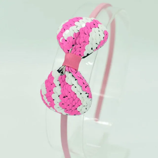 Children's Bow Hair Band Children's Color Fish Scale Hair Band Color Baby Hair Band Hair Accessories