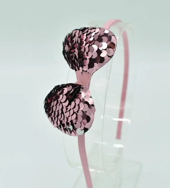 Children's Bow Hair Band Children's Color Fish Scale Hair Band Color Baby Hair Band Hair Accessories