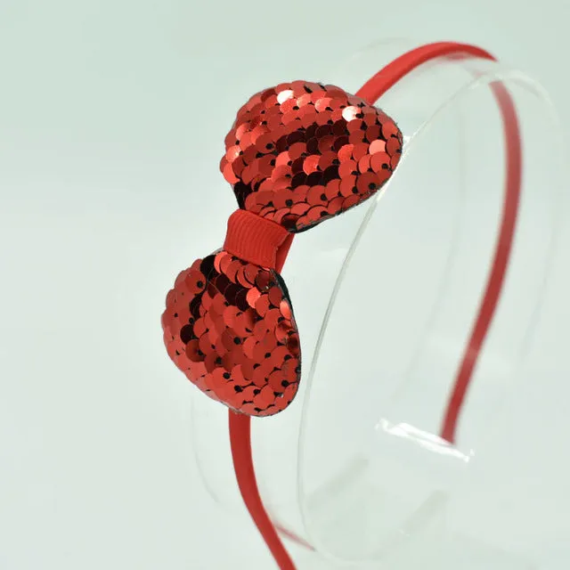 Children's Bow Hair Band Children's Color Fish Scale Hair Band Color Baby Hair Band Hair Accessories