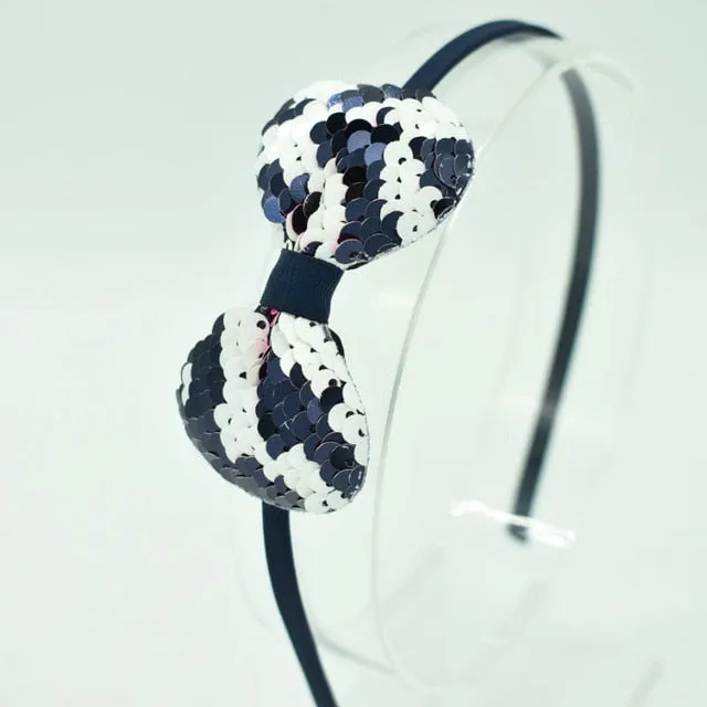 Children's Bow Hair Band Children's Color Fish Scale Hair Band Color Baby Hair Band Hair Accessories