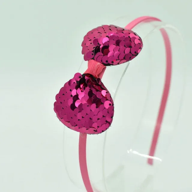 Children's Bow Hair Band Children's Color Fish Scale Hair Band Color Baby Hair Band Hair Accessories