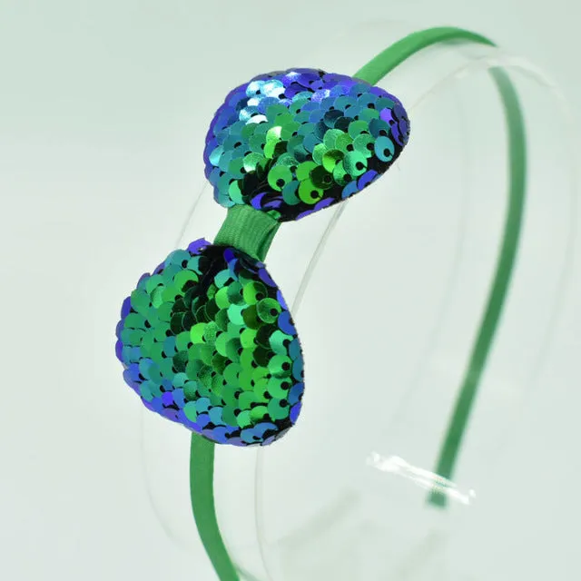 Children's Bow Hair Band Children's Color Fish Scale Hair Band Color Baby Hair Band Hair Accessories