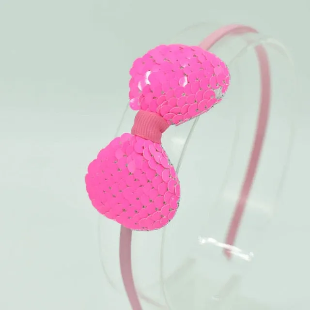 Children's Bow Hair Band Children's Color Fish Scale Hair Band Color Baby Hair Band Hair Accessories