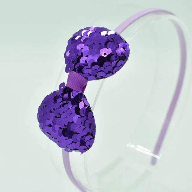 Children's Bow Hair Band Children's Color Fish Scale Hair Band Color Baby Hair Band Hair Accessories