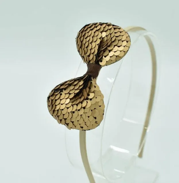 Children's Bow Hair Band Children's Color Fish Scale Hair Band Color Baby Hair Band Hair Accessories