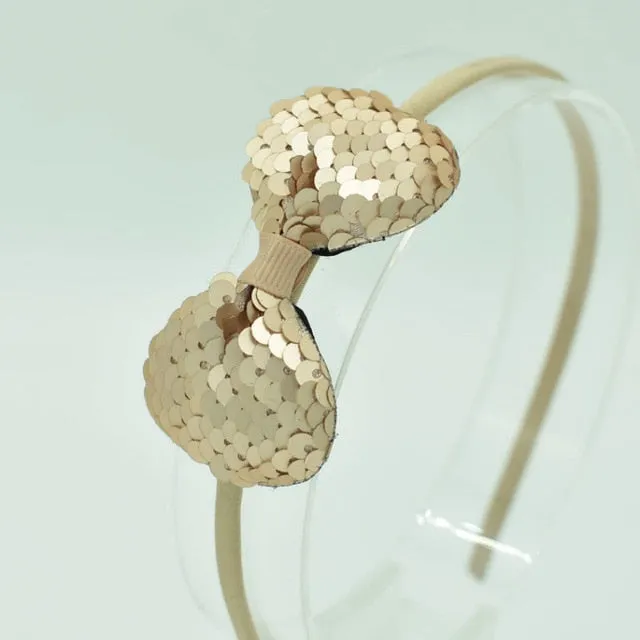 Children's Bow Hair Band Children's Color Fish Scale Hair Band Color Baby Hair Band Hair Accessories