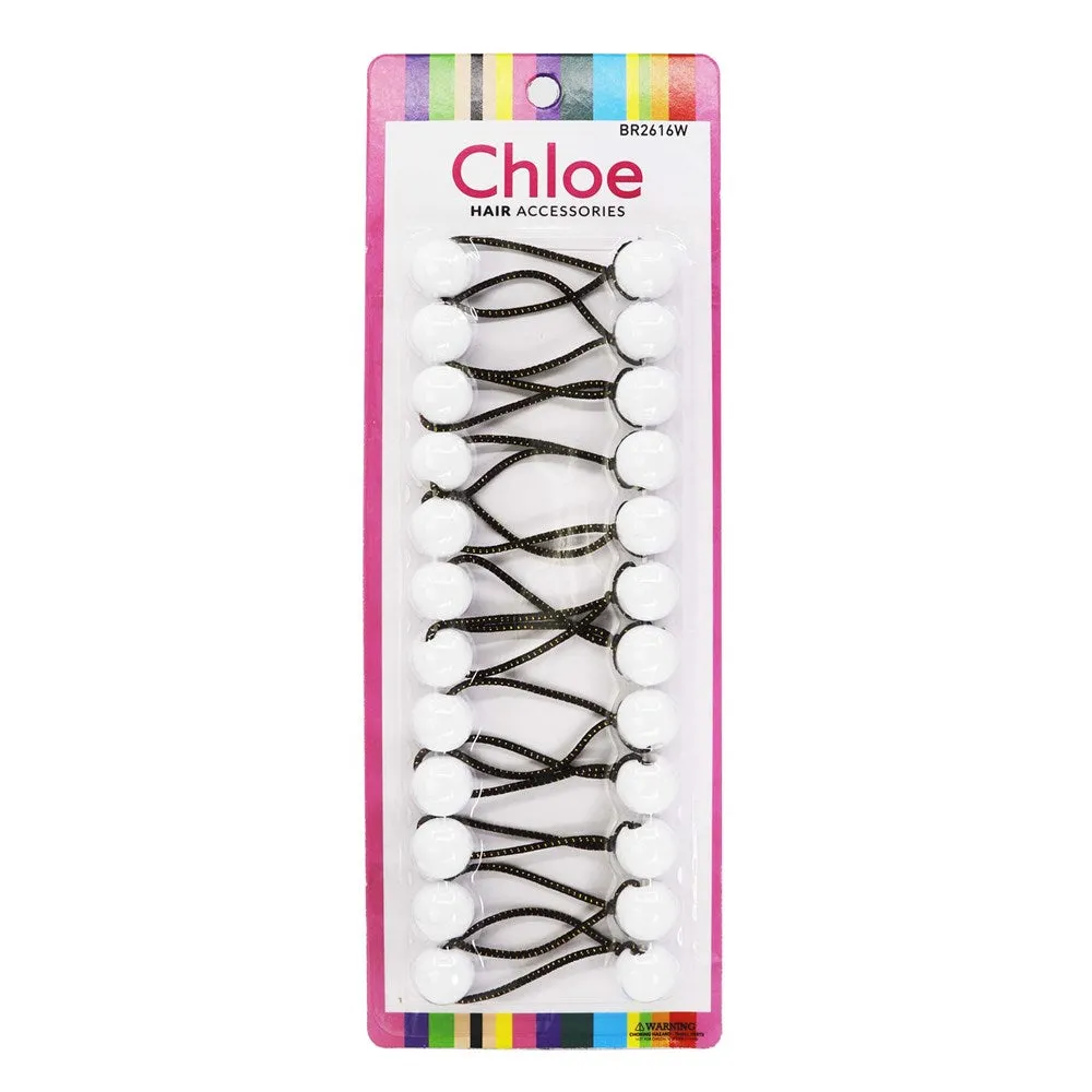 CHLOE 16mm Twin Beads Ponytailers (12pcs)