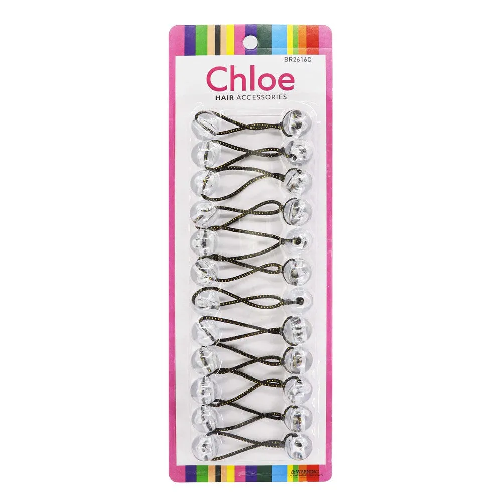 CHLOE 16mm Twin Beads Ponytailers (12pcs)