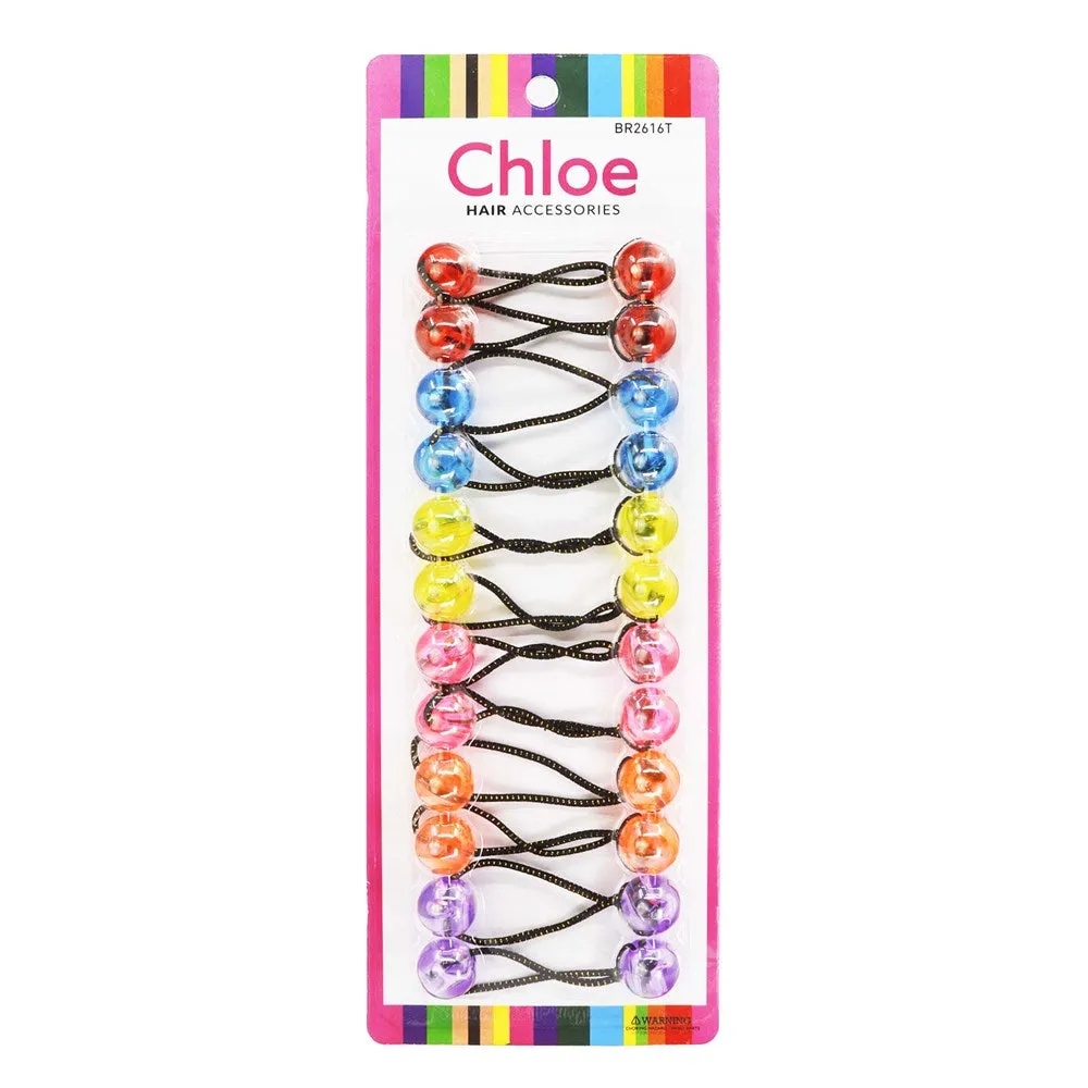 CHLOE 16mm Twin Beads Ponytailers (12pcs)