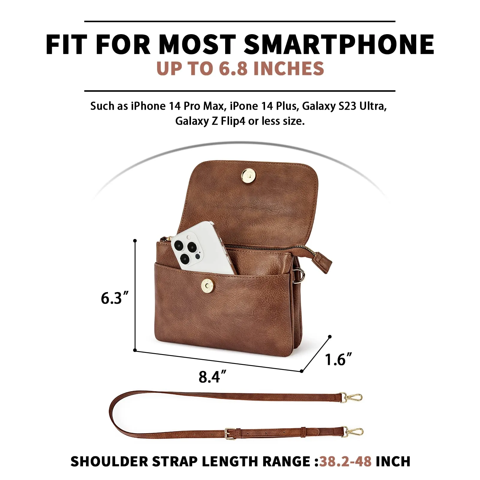 CHOLISS Small Crossbody Bags for Women, Vegan Leather Cell Phone Purse, Mini Travel Purse with Adjustable Strap