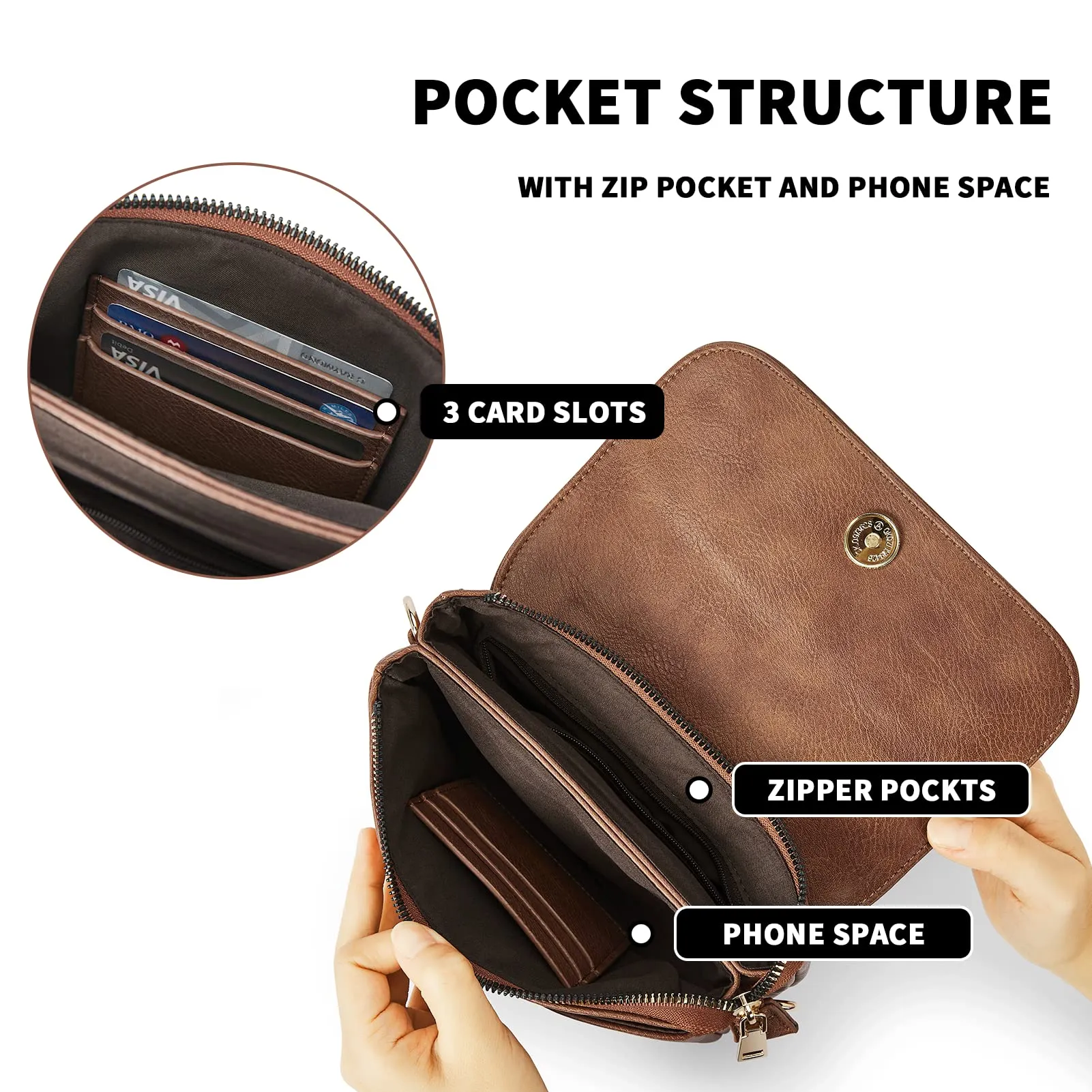 CHOLISS Small Crossbody Bags for Women, Vegan Leather Cell Phone Purse, Mini Travel Purse with Adjustable Strap