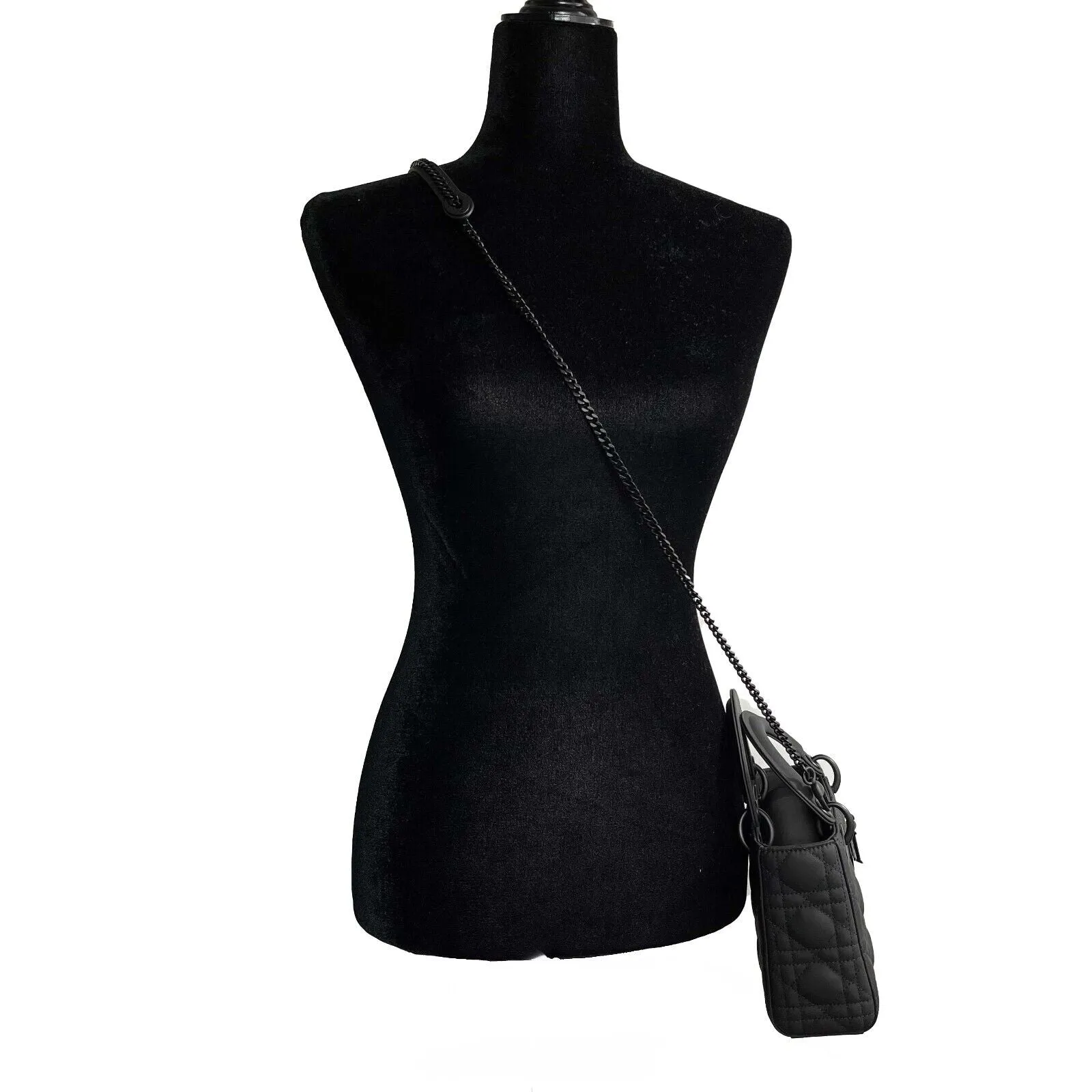 Christian Dior My ABCDior Mini Lady Dior Ultra Matte Cannage Quilted Black