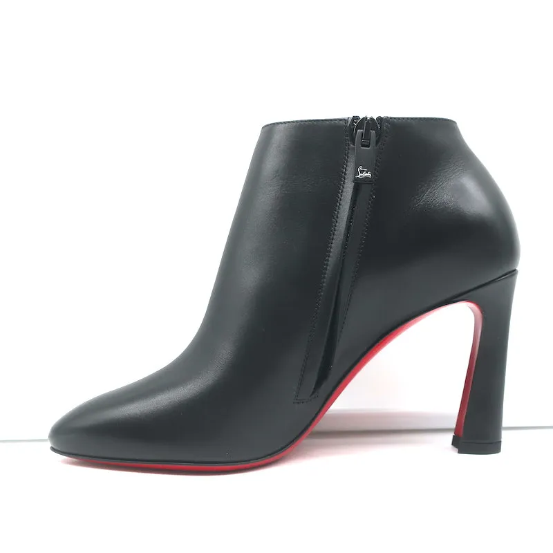 Christian Louboutin Eleonor 85 Booties Black Leather Size 36 Ankle Boots NEW