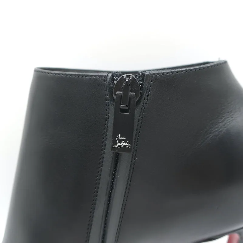 Christian Louboutin Eleonor 85 Booties Black Leather Size 36 Ankle Boots NEW