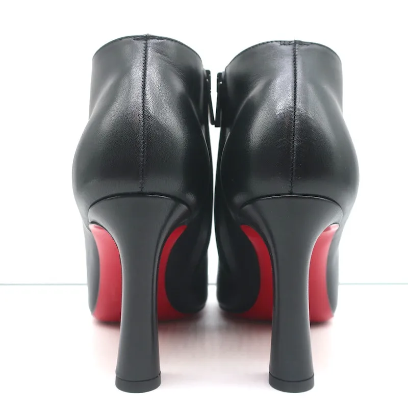Christian Louboutin Eleonor 85 Booties Black Leather Size 36 Ankle Boots NEW
