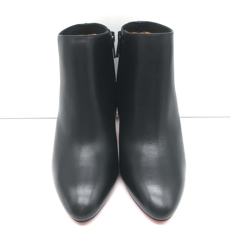 Christian Louboutin Eleonor 85 Booties Black Leather Size 36 Ankle Boots NEW