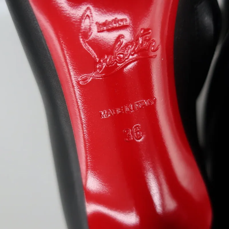 Christian Louboutin Eleonor 85 Booties Black Leather Size 36 Ankle Boots NEW