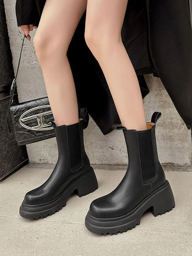 Chunky Heel Ankle Boots