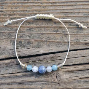 Clarity   Positive Life Changes | Labradorite   Selenite   Aquamarine   Rutilated Quartz | Courage   Protection | Adjustable String Bracelet