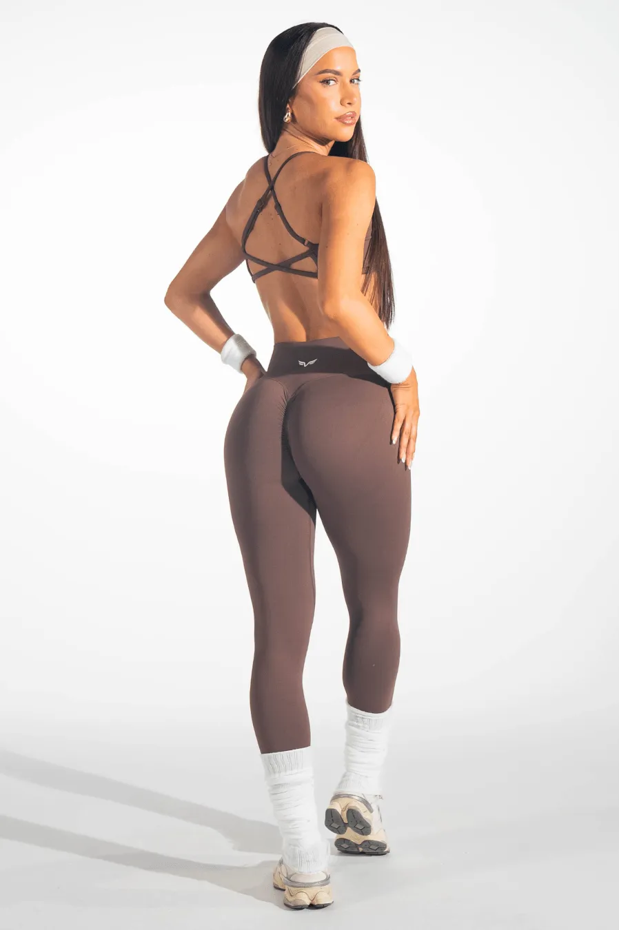 Club Athletica Impact Scrunch Leggings Chocolate Brown
