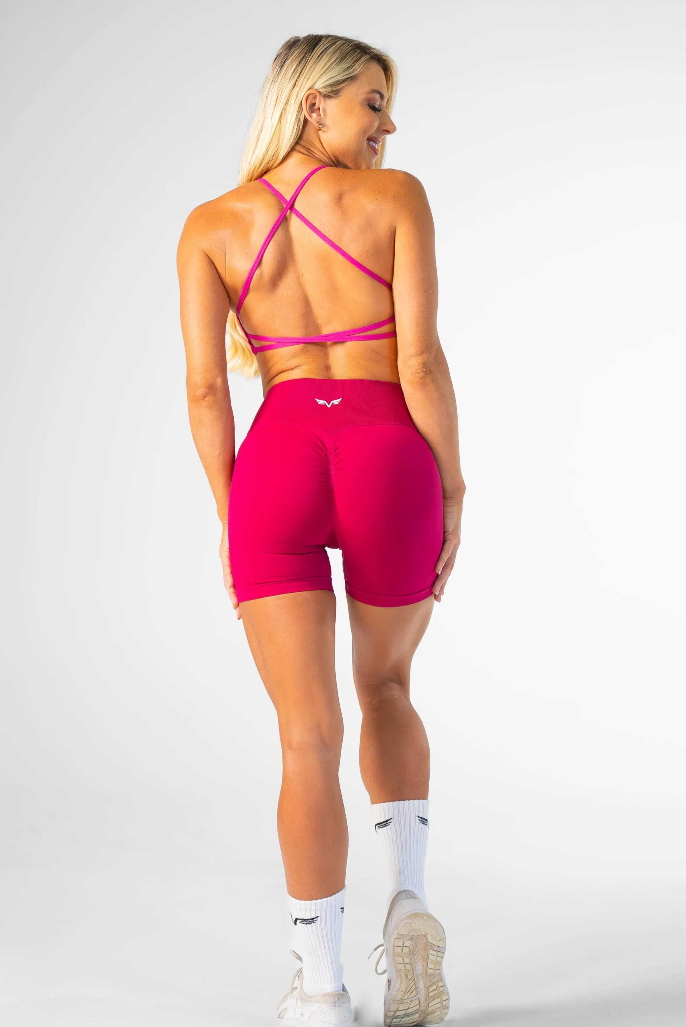 Club Athletica Impact Scrunch Shorts 3" Crimson red