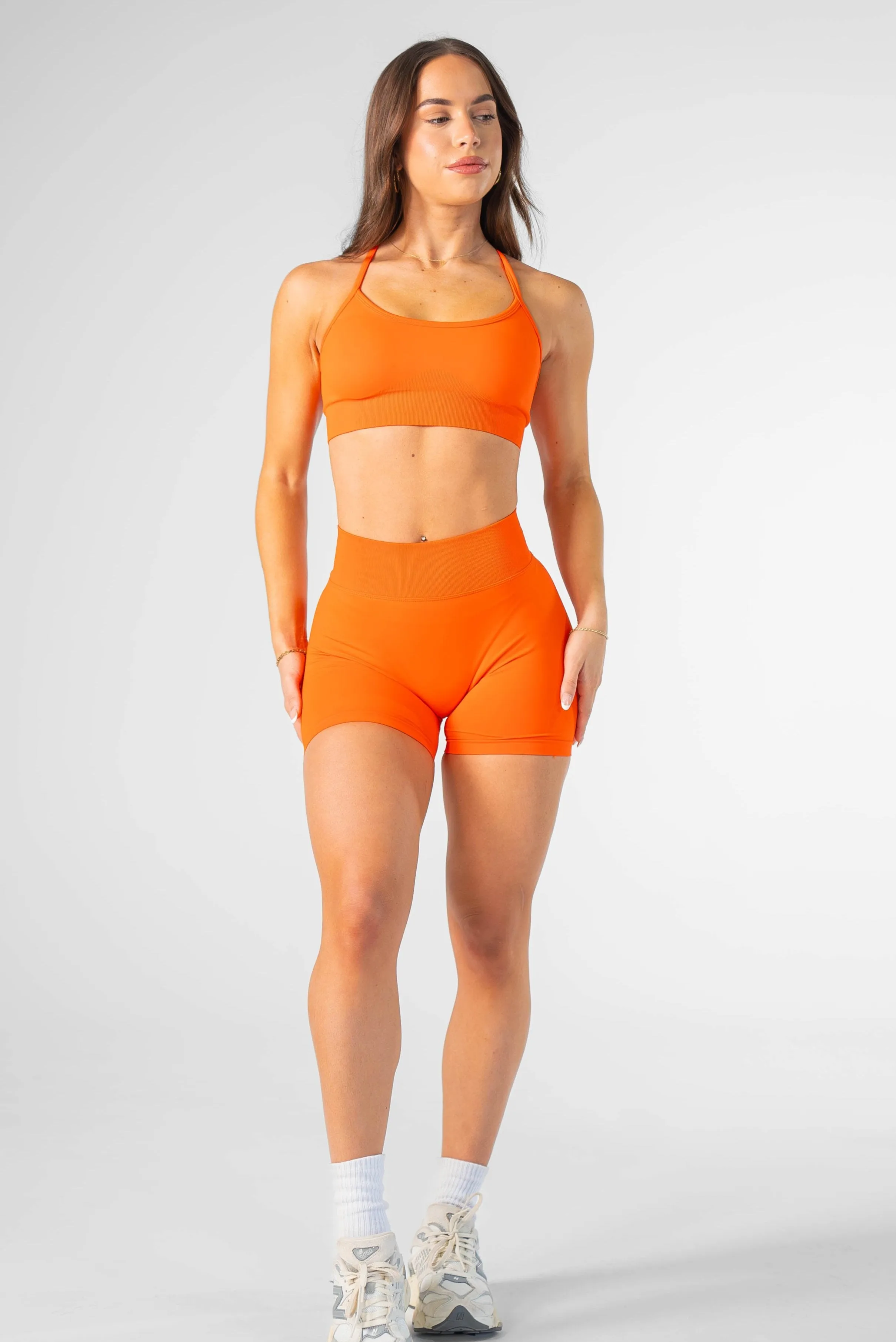 Club Athletica Impact Scrunch Shorts 3" Orange