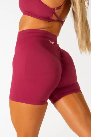 Club Athletica Impact Seamless Scrunch Shorts 3" Ruby