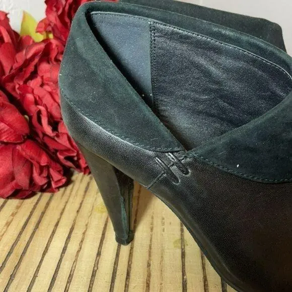Coach Black Annika Leather Suede Ankle Booties 7.5