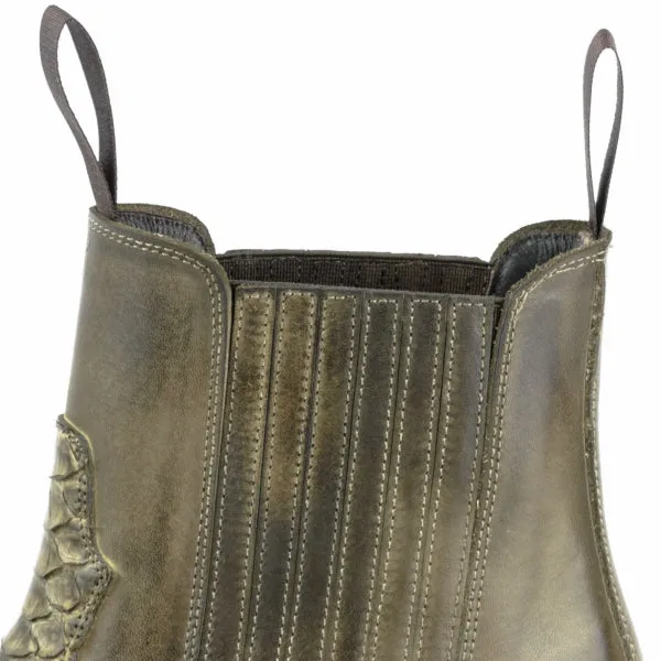 Cowboy Boots or Ankle Boots for Women and Men, Handcrafted, Urban and Exotic Green 2500