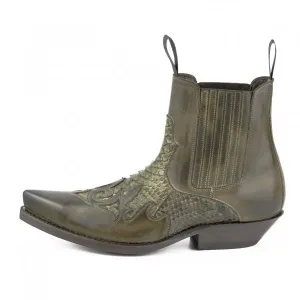 Cowboy Boots or Ankle Boots for Women and Men, Handcrafted, Urban and Exotic Green 2500