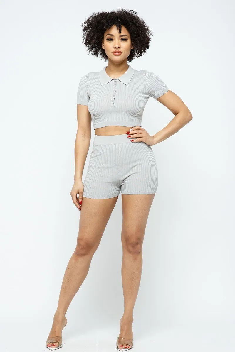 Crop Top   Mini Shorts Set