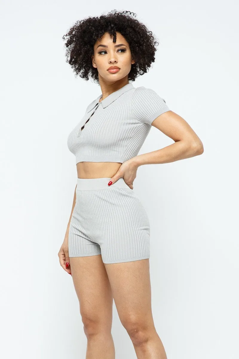 Crop Top   Mini Shorts Set