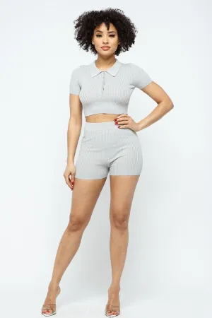 Crop Top   Mini Shorts Set