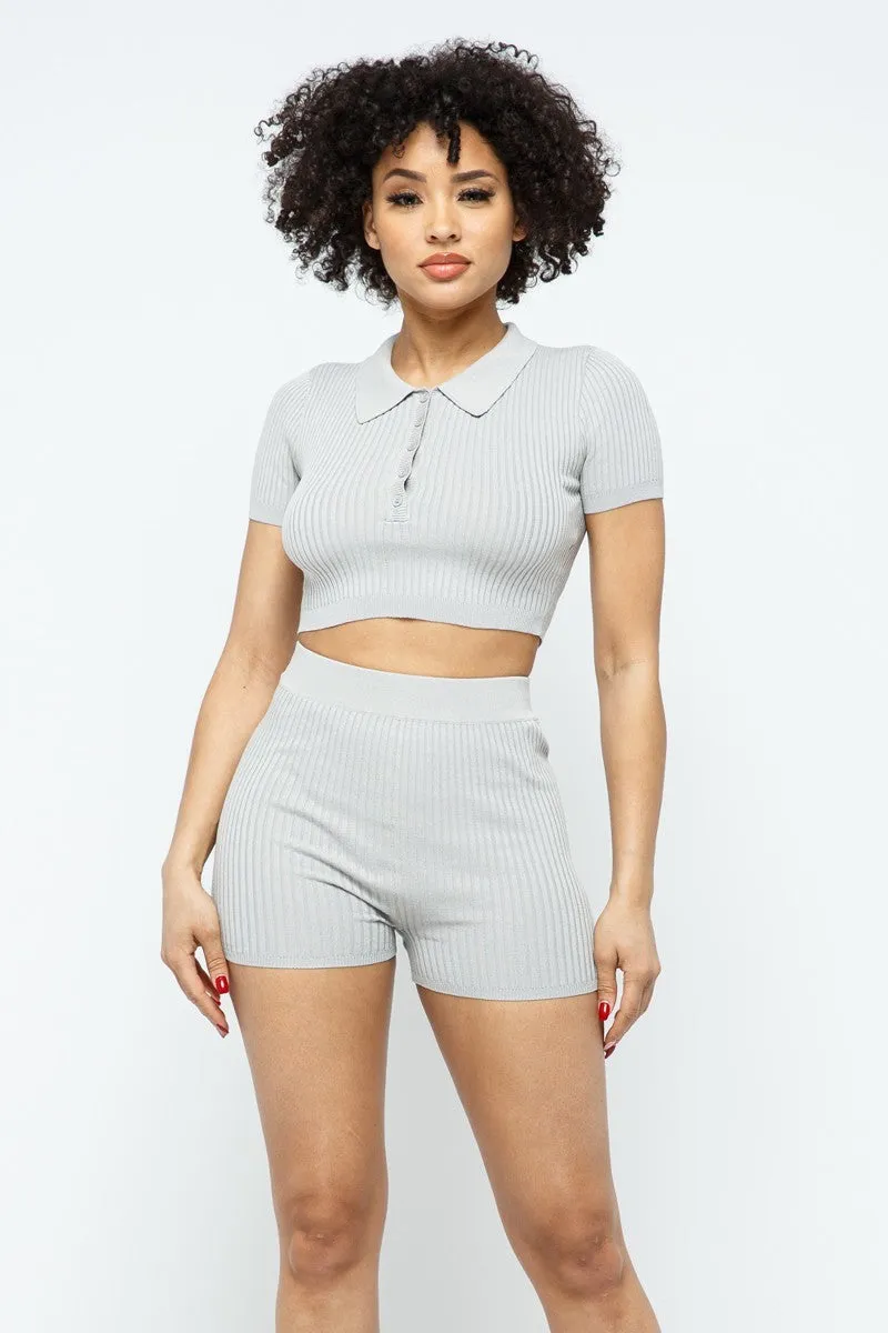 Crop Top   Mini Shorts Set