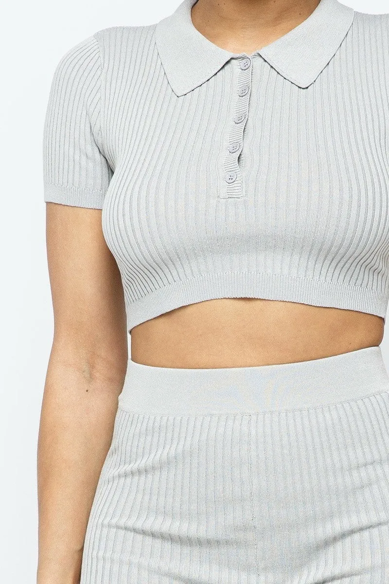 Crop Top   Mini Shorts Set